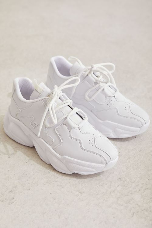 Bağcıklı Spor Ayakkabı-Beyaz