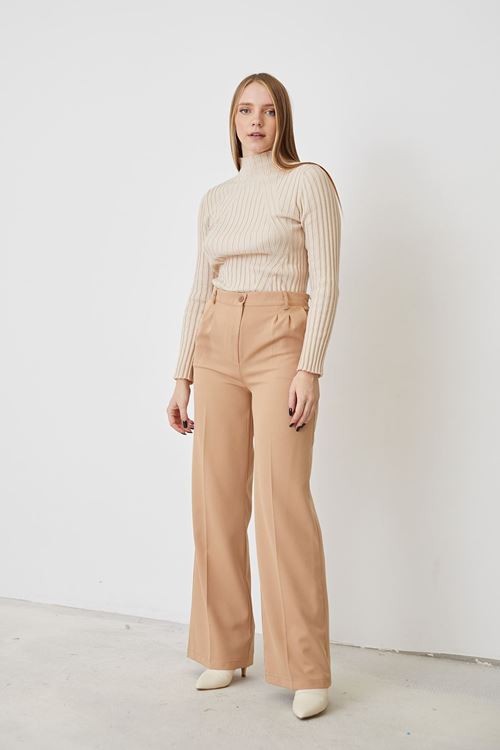 Retro Palazzo Pantolon-Karamel