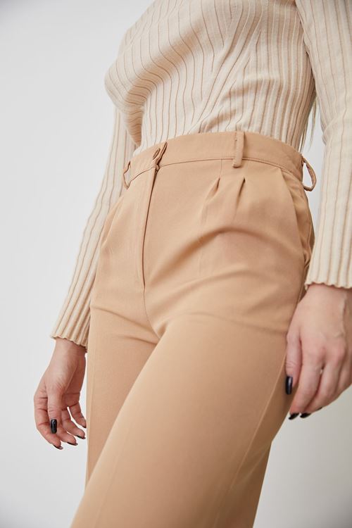 Retro Palazzo Pantolon-Karamel