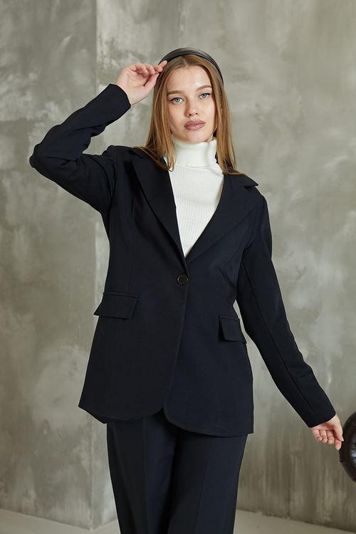 Retro Palazzo Takım-Siyah