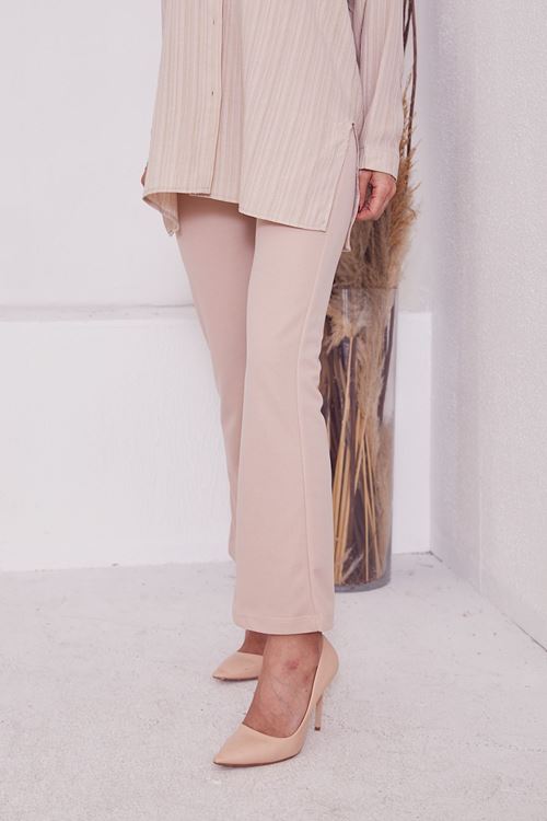 İspanyol Paça Pantolon-Taş