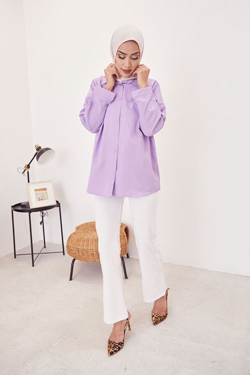 İspanyol Paça Pantolon-Ekru