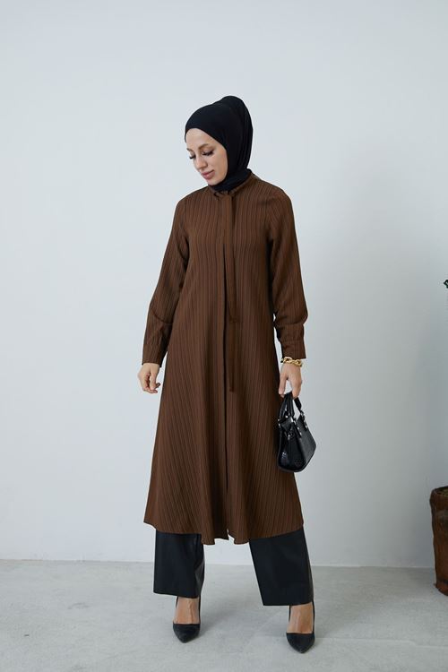 Fularlı Tunik-Kahve