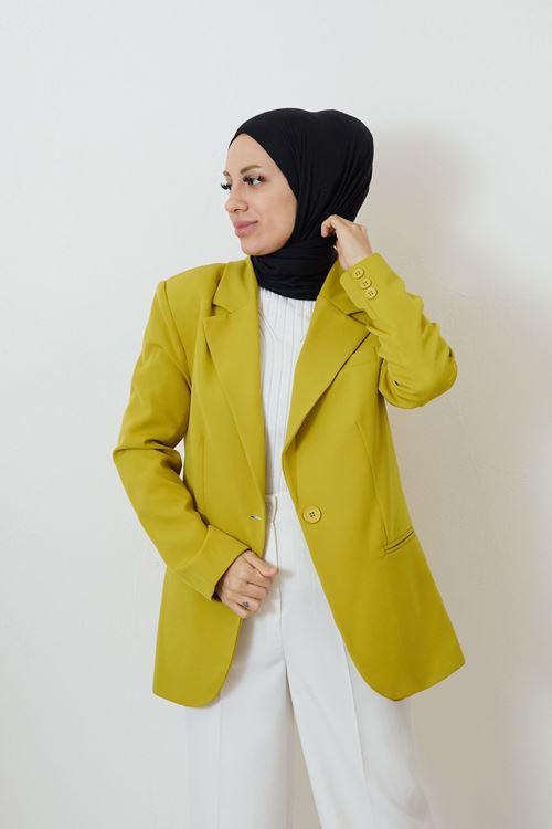 Retro Palazzo Ceket-Fıstık Yeşili