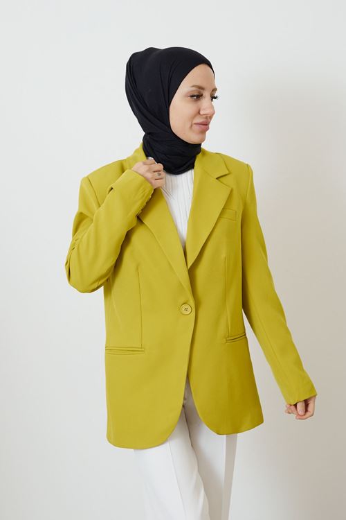 Retro Palazzo Ceket-Fıstık Yeşili