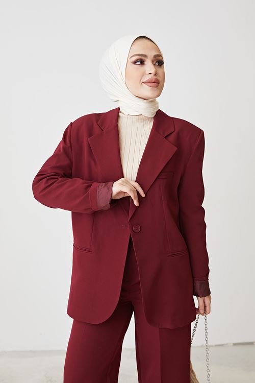 Retro Palazzo Takım-Bordo