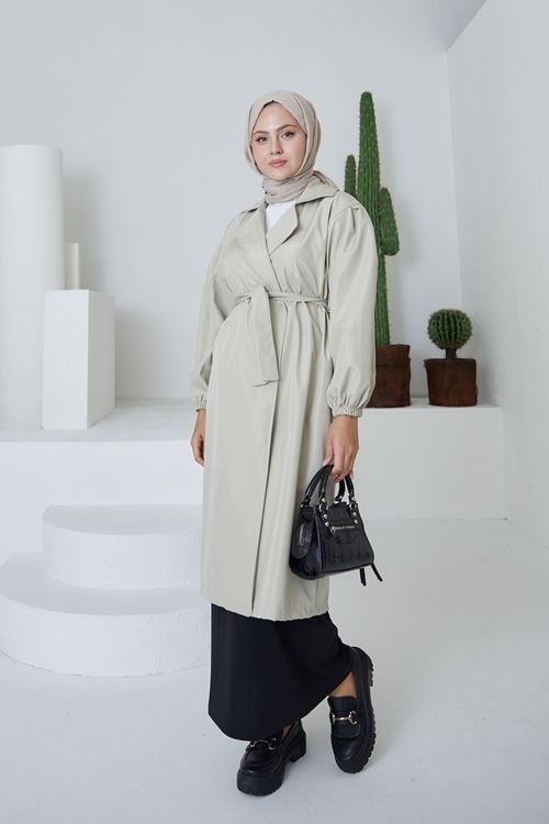 Kuşaklı Trençkot-Bej
