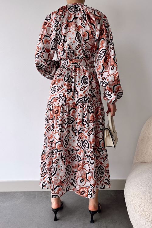 Kuşaklı Elbise-Kahve