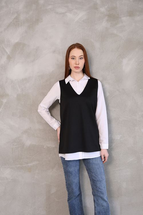 Süveterli Tunik-Siyah