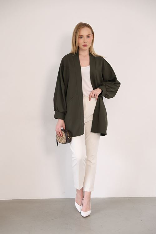 Cep Detay Atlas Hırka-Haki