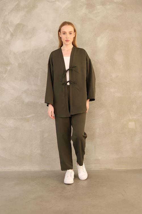 İki  Bağcıklı Pantolonlu Takım-Haki