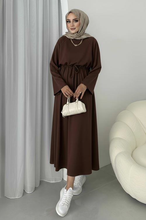 Beli Tünelli Oysho Elbise-Kahve