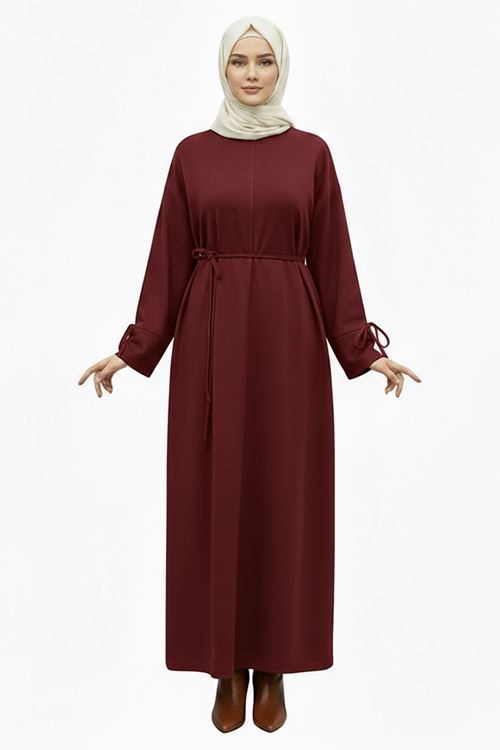 Kol Biye Detay Oysho Elbise-Bordo
