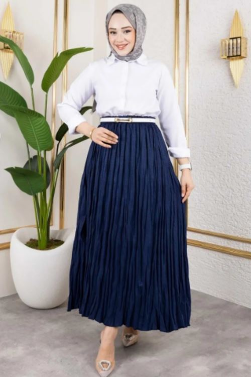 Astarlı Kraş Etek-Lacivert