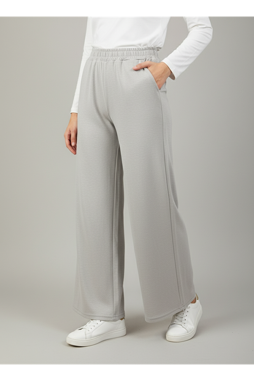 Düz Paça Modal Pantolon-Taş
