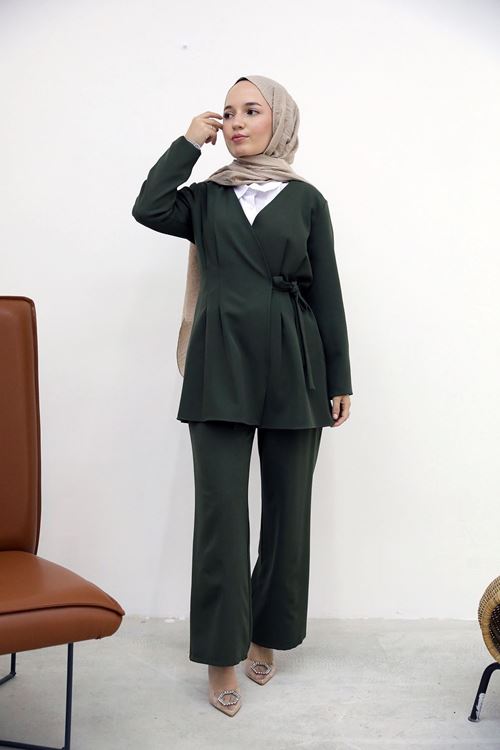 Pensli Bağlamalı Takım-Haki