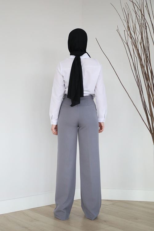 Retro Palazzo Pantolon-Gri