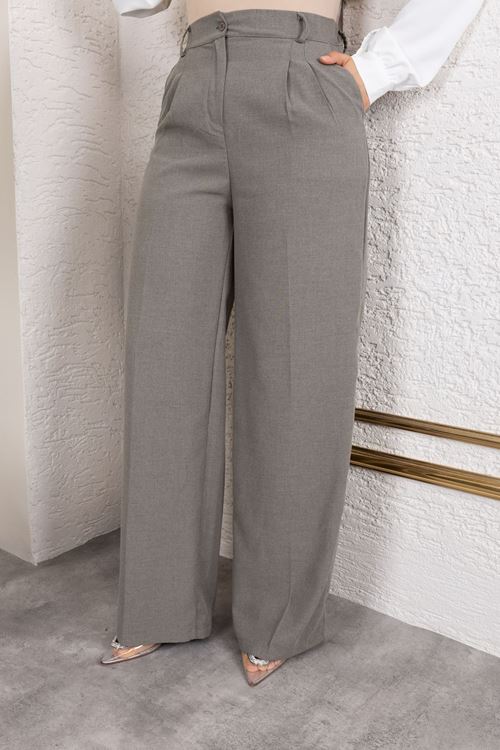 Pile Detay Poliviskon Palazzo Pantolon-Antrasit