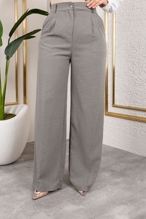 Pile Detay Poliviskon Palazzo Pantolon-Antrasit