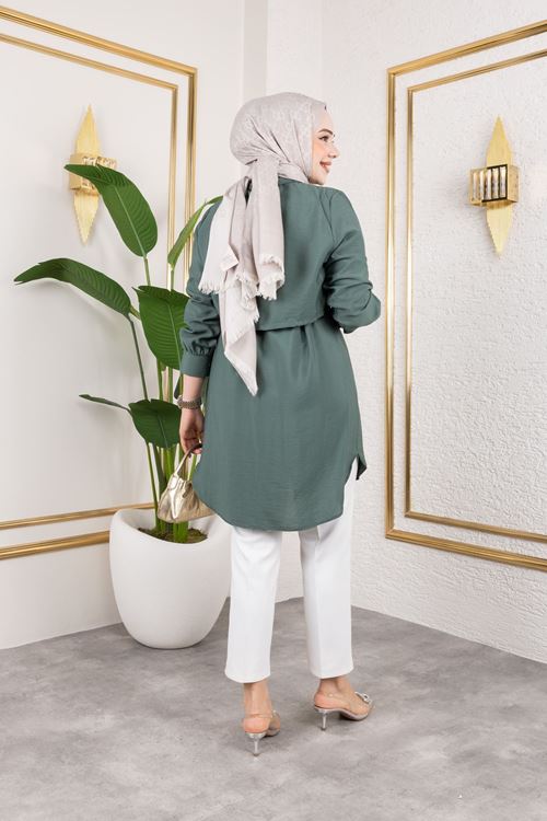 Aller Detay Tunik-Haki