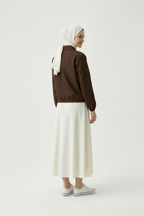 Flota Cep Fermuar Detay Trençkot-Kahve