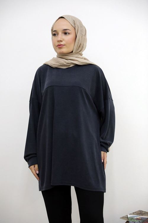 Ön Roba Detay Pike Tunik-Lacivert