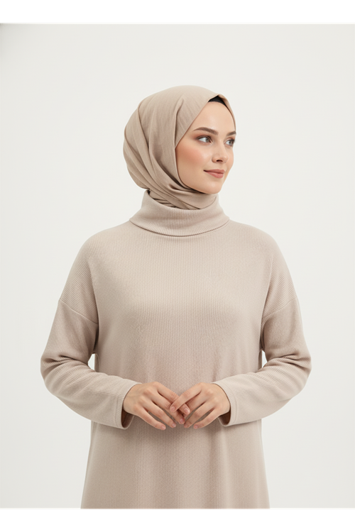 Degaje Yaka Elbise-Taş