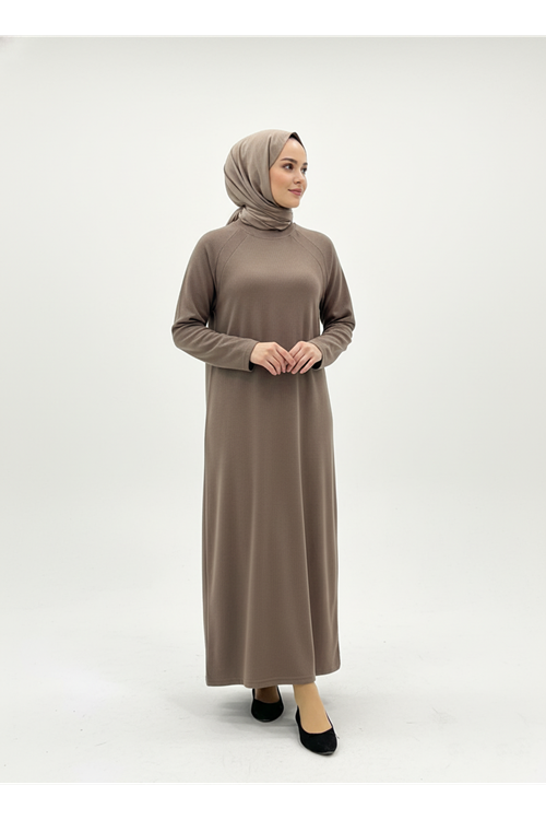 Reglan Kol Contalı Elbise-Vizon