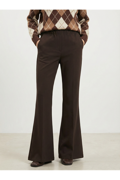 İspanyol Paça Atlas  Pantolon-Kahve