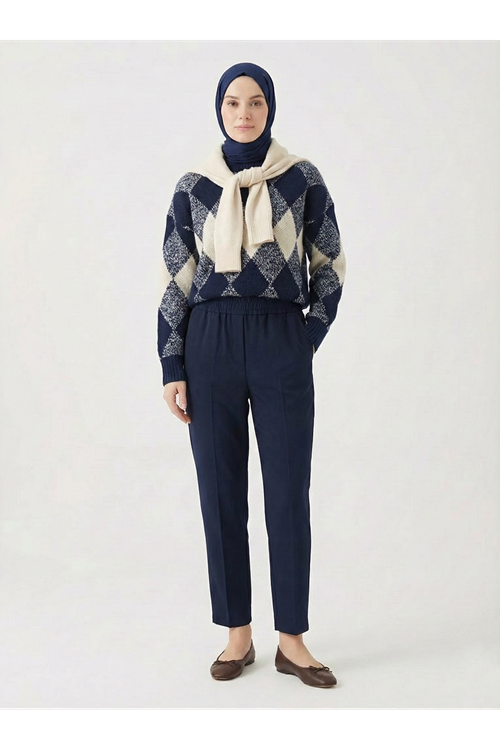 Dar Paça Atlas Pantolon-Lacivert
