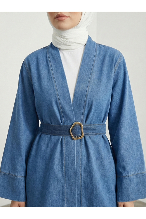 Geniş Manşet Kot Ceket-Kot Rengi