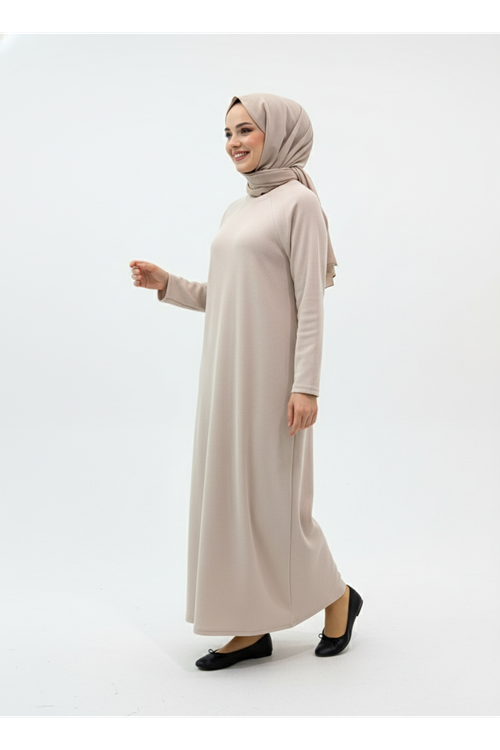 Reglan Kol Contalı Elbise-Taş