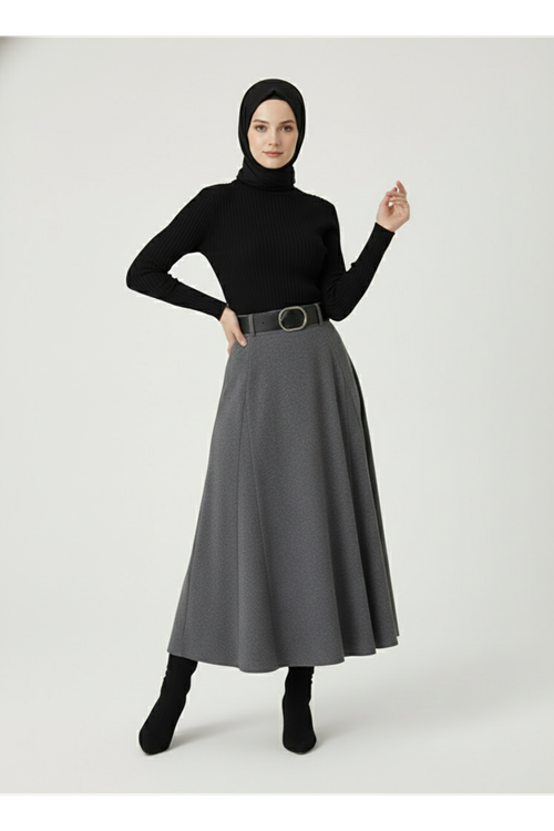 Kelebek Detaylı Etek-Antrasit