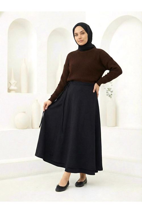 Ön Kapak Detay Scuba Etek-Siyah