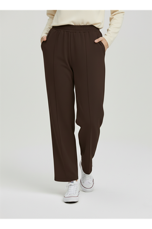 Scuba Çımalı Pantolon-Kahve