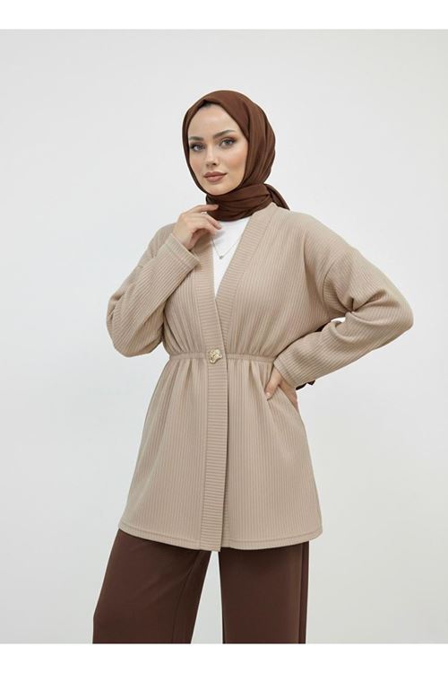 Düğme Detay Hırka-Taş