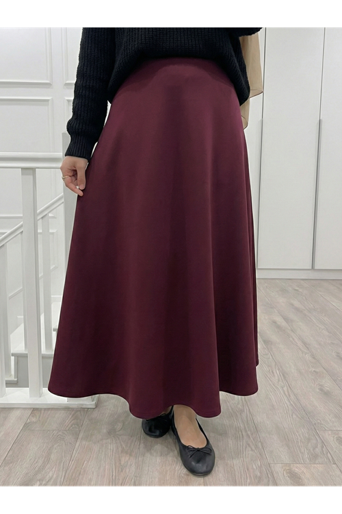 Scuba Verev Etek-Bordo