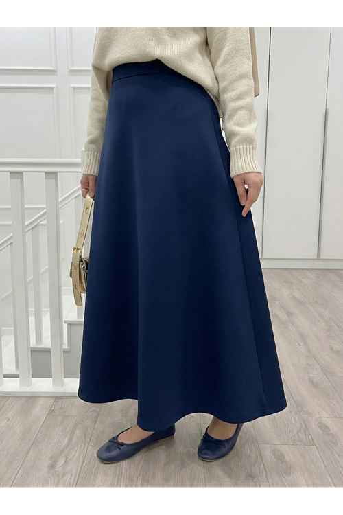 Scuba Verev Etek-Lacivert