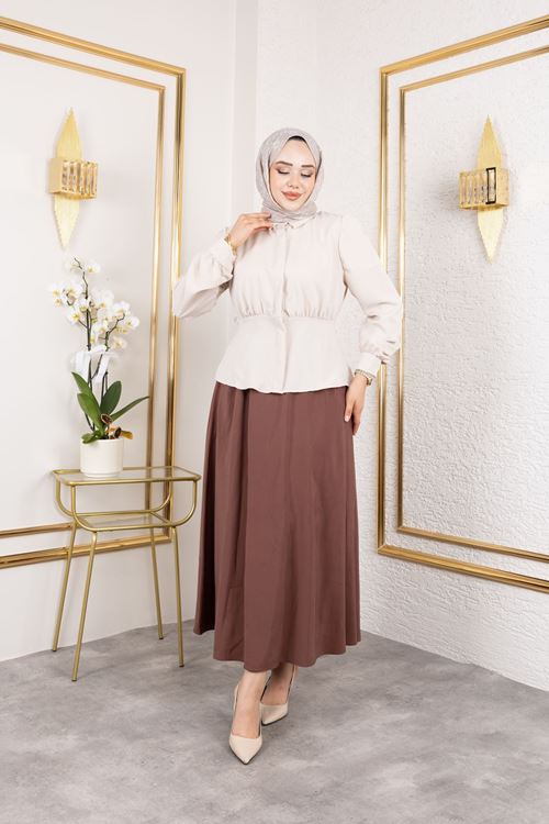 Bel Büzgülü Tunik-Taş