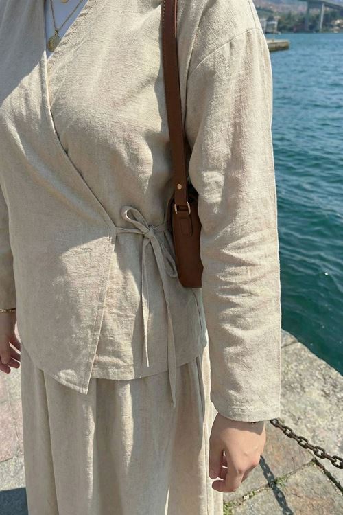 Yandan Bağlamalı Etekli Takım-Taş