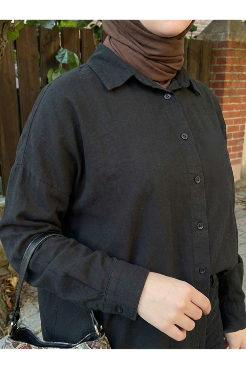 Arka Roba Detay Tunik-Siyah