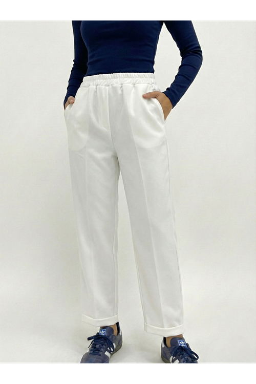 Duble Paça Atlas Pantolon-Ekru