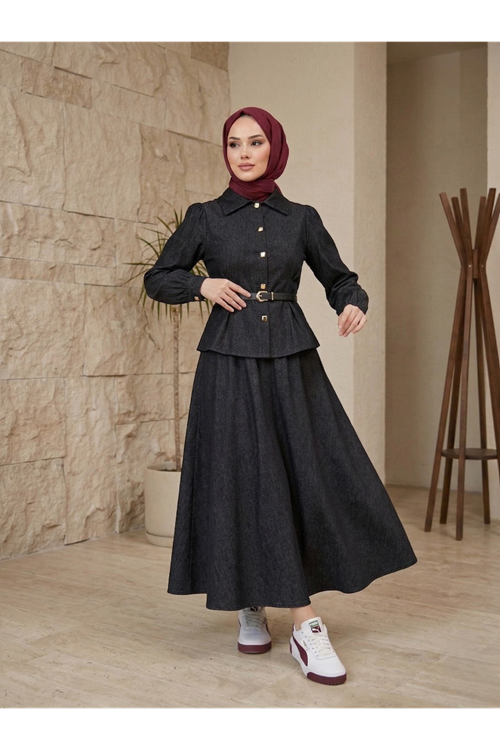 Ön Arka Pensli Etekli Takım-Siyah