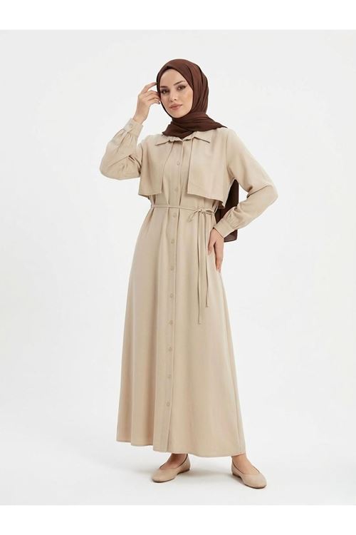 Aller Detay Patlı Elbise-Taş