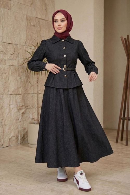 Ön Arka Pensli Etekli Takım-Siyah