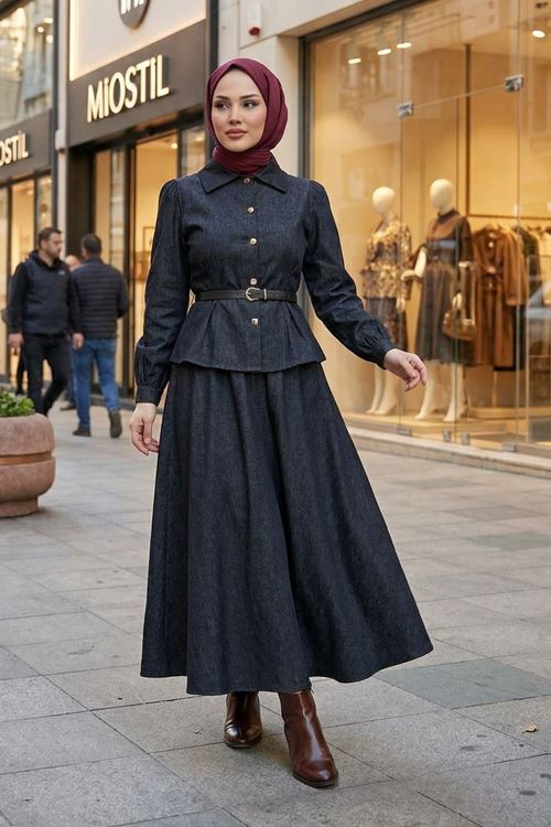 Ön Arka Pensli Etekli Takım-Siyah