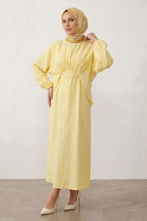 Bağlamalı İkili Elbise-Sarı