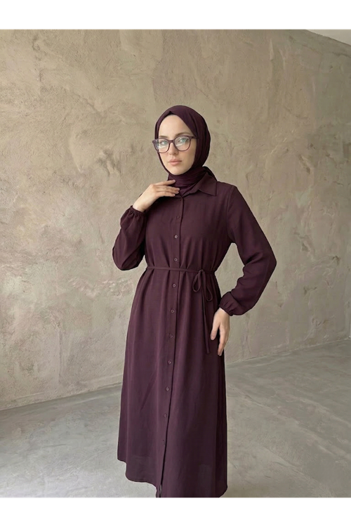 Uzun Tensel Tunik-Bordo