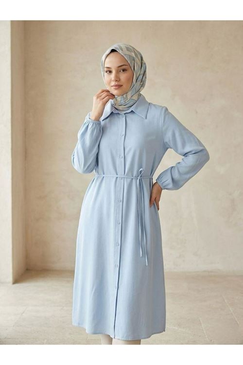 Uzun Tensel Tunik-Mavi