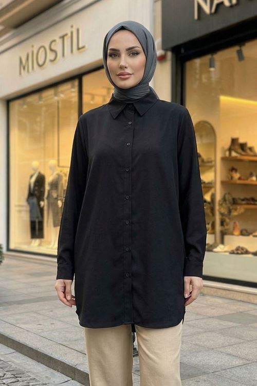 Klasik Dubai Tunik-Siyah